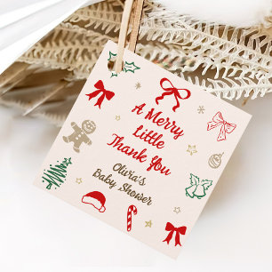A Merry Little Thank You Christmas Baby Shower Favour Tags