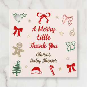 A Merry Little Thank You Christmas Baby Shower Favour Tags
