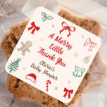 A Merry Little Thank You Christmas Baby Shower Square Sticker<br><div class="desc">Add a festive touch to your event with this Personalized A Merry Little Thank You Christmas Baby Shower Square Sticker. Perfect for favors, gifts, or decorations, this design captures the charm of a christmas baby shower. Explore delightful christmas baby shower ideas featuring both a merry little baby shower theme and...</div>