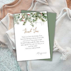 A Merry Little   Winter Baby Shower Thank You Card
