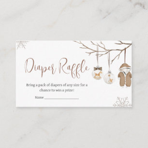A Merry Little Winter Christmas Diaper Raffle Enclosure Card