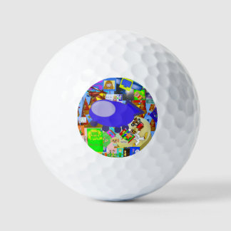 A Merry Spaceship Cartoon Golf Balls