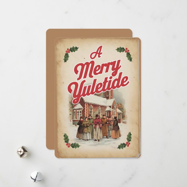 A Merry Yuletide Greeting Holiday Card (Front/Back In Situ)