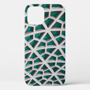 A meshwork of concrete support beams on a ceiling iPhone 12 case