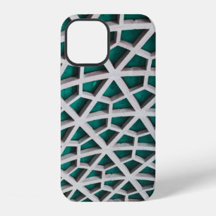 A meshwork of concrete support beams on a ceiling iPhone 12 case
