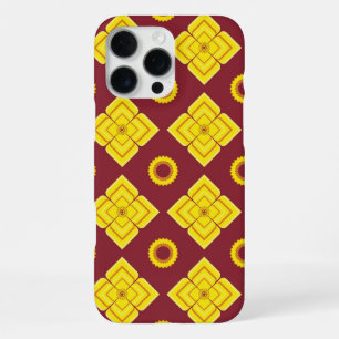 A mesmerising gold on garnet ethnic pattern iPhone 16 pro max case