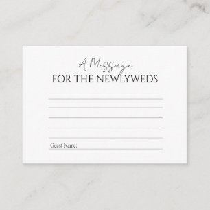 A Message for the Newlyweds Advice Card