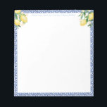 A Message From | Amalfi Lemons Italian Blue Tiles Notepad<br><div class="desc">An attractive and practical notepad design to match my popular lemons / light blue / blue tiles bridal and baby shower invitation range.</div>