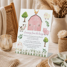 A Message from the Bump Farm Animals Baby Shower