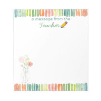 A Message from the Teacher Note Pad
