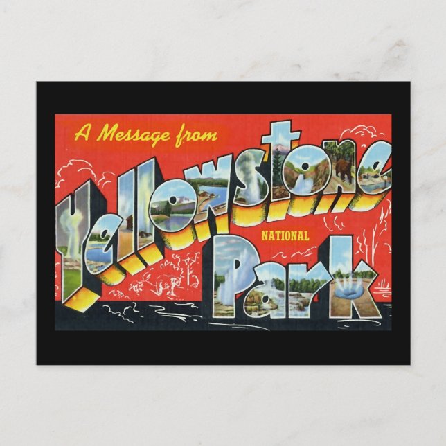 A Message from Yellowstone National Park Postcard (Front)