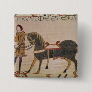A Messenger Brings News of Harold to William 15 Cm Square Badge
