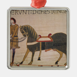 A Messenger Brings News of Harold to William Metal Ornament