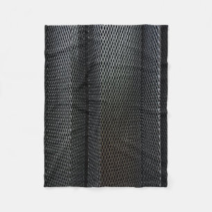 A metal criss-cross grid in undulating layers fleece blanket
