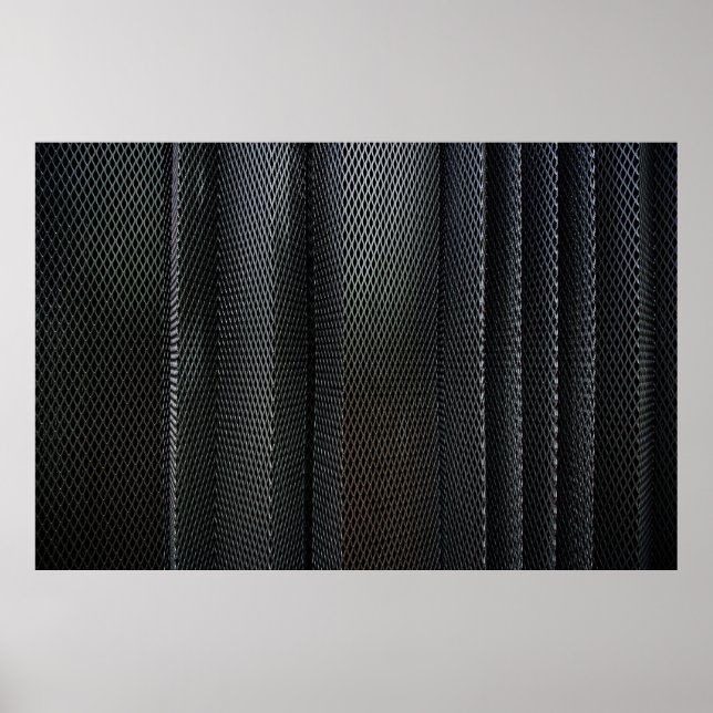 A metal criss-cross grid in undulating layers poster (Front)