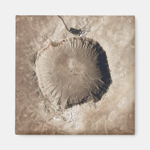 A meteorite impact crater magnet