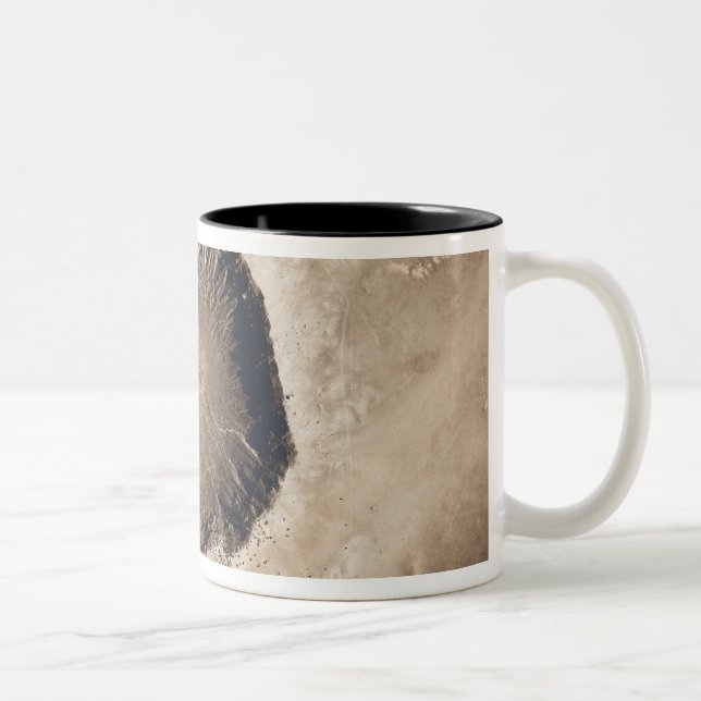 A meteorite impact crater Two-Tone coffee mug (Right)