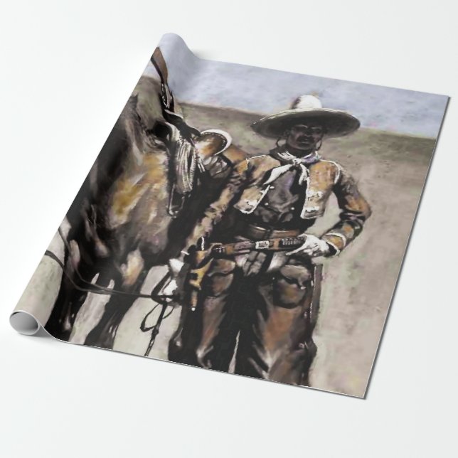 A Mexican Buccaro in Texas by Frederic Remington Wrapping Paper (Unrolled)