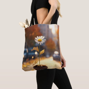 A micro-tiny clay pot full of dirt budet tote bag