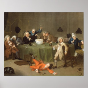 A Midnight Modern Conversation, c.1732 (oil on can Poster