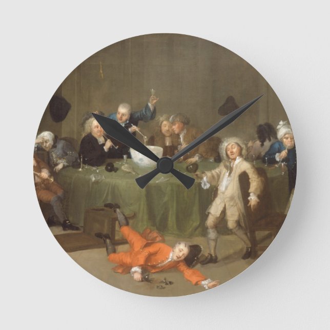 A Midnight Modern Conversation, c.1732 (oil on can Round Clock (Front)