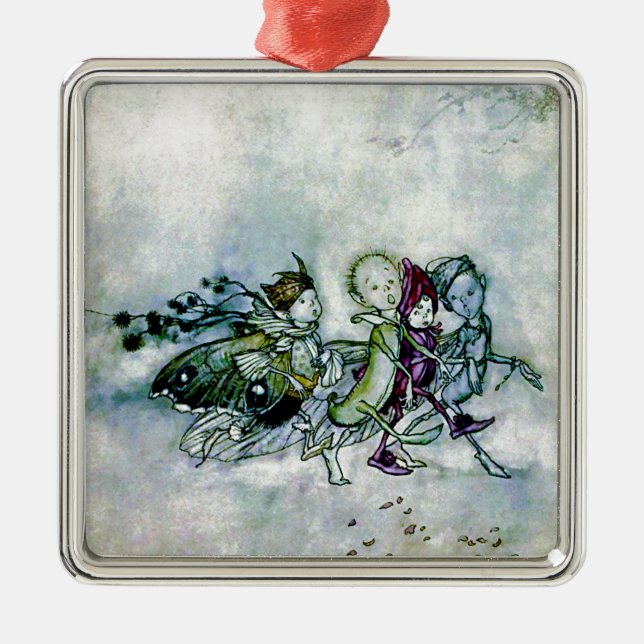 A Midsummer Night's Dream Fairies Metal Tree Decoration (Front)