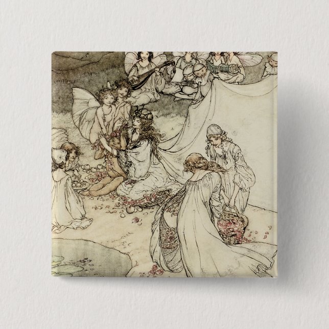A Midsummer Night's Dream Fairy Pin Back Button (Front)