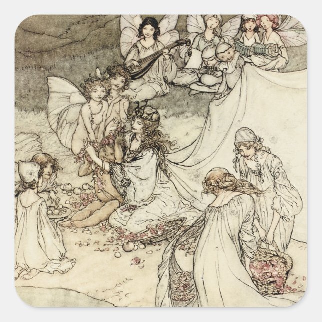 A Midsummer Night's Dream Fairy Square Stickers (Front)