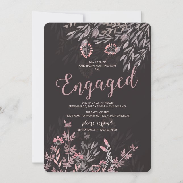 A Midsummer Night's Dream Wedding Engagement Party Invitation (Front)