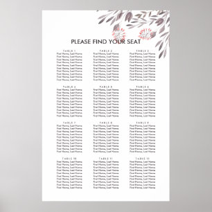 A Midsummer Night's Dream Wedding Seating Chart