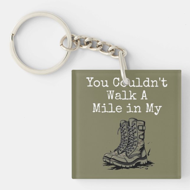 "A Mile in My Boots" Key Ring (Front)