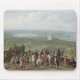 A Military Encampment with Militia on Horses, Troo Mouse Pad
