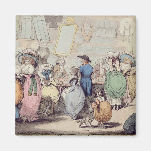 A Milliner's Shop, published in 1787 (hand coloure Magnet