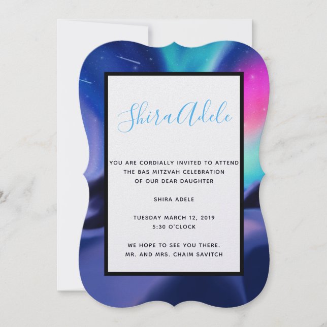 A Million Aurora Dreams Invitation (Front)