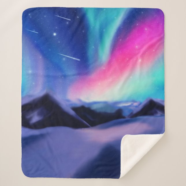 A Million Aurora Dreams Sherpa Blanket (Front)