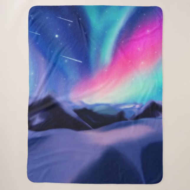 A Million Aurora Dreams Sherpa Blanket (Front)