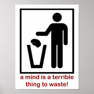 A mind is a terrible thing to waste! poster