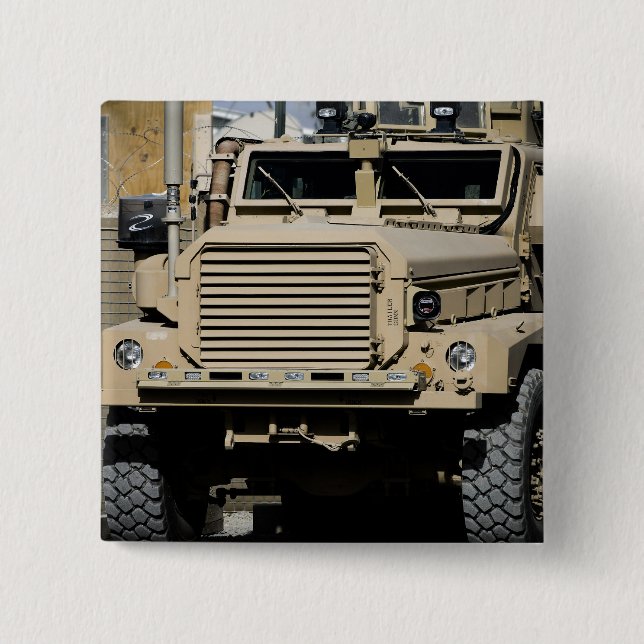 A mine-resistant, ambush-protected vehicle 15 cm square badge (Front)