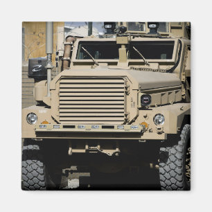 A mine-resistant, ambush-protected vehicle magnet