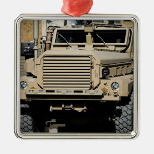 A mine-resistant, ambush-protected vehicle metal ornament