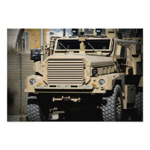 A mine-resistant, ambush-protected vehicle photo print
