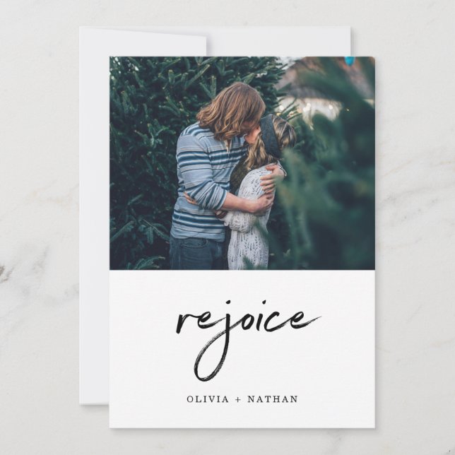 A Minimalist Christmas | Rejoice with Photo Holiday Card (Front)