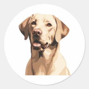 A minimalist of a soft caramel cream of Labrador R Classic Round Sticker