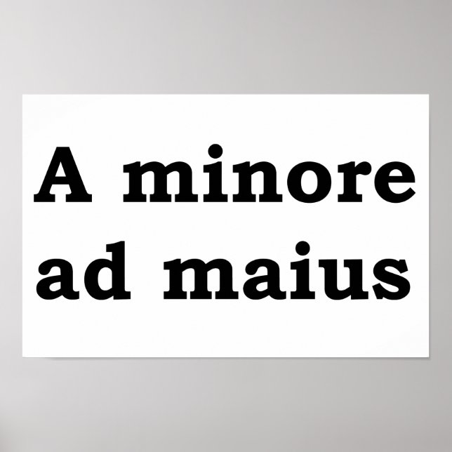 A minore ad maius poster (Front)