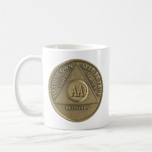 A Miracle Happened On CUSTOM DATE Sober AA on Coin Coffee Mug