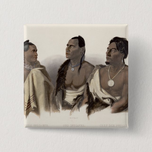 A Missouri Indian, an Oto Indian and the Chief of 15 Cm Square Badge (Front)