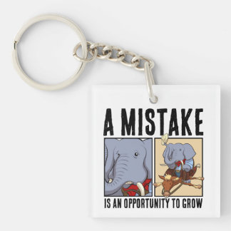 A Mistake Is An Opportunity To Grow Elephant Key Ring