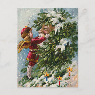 "A Mistletoe Kiss for Santa" Holiday Postcard