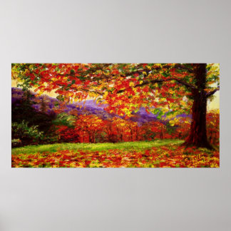 A Misty New England Autumn Poster