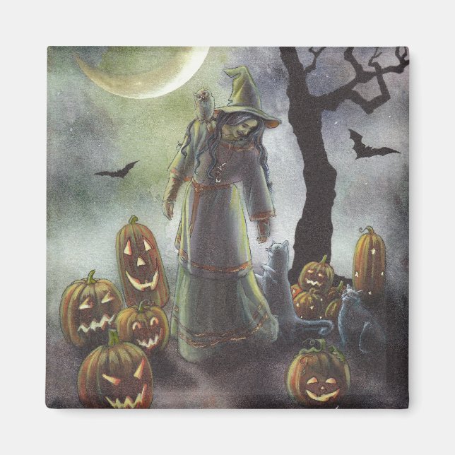 A misty walk at Halloween. Magnet (Front)